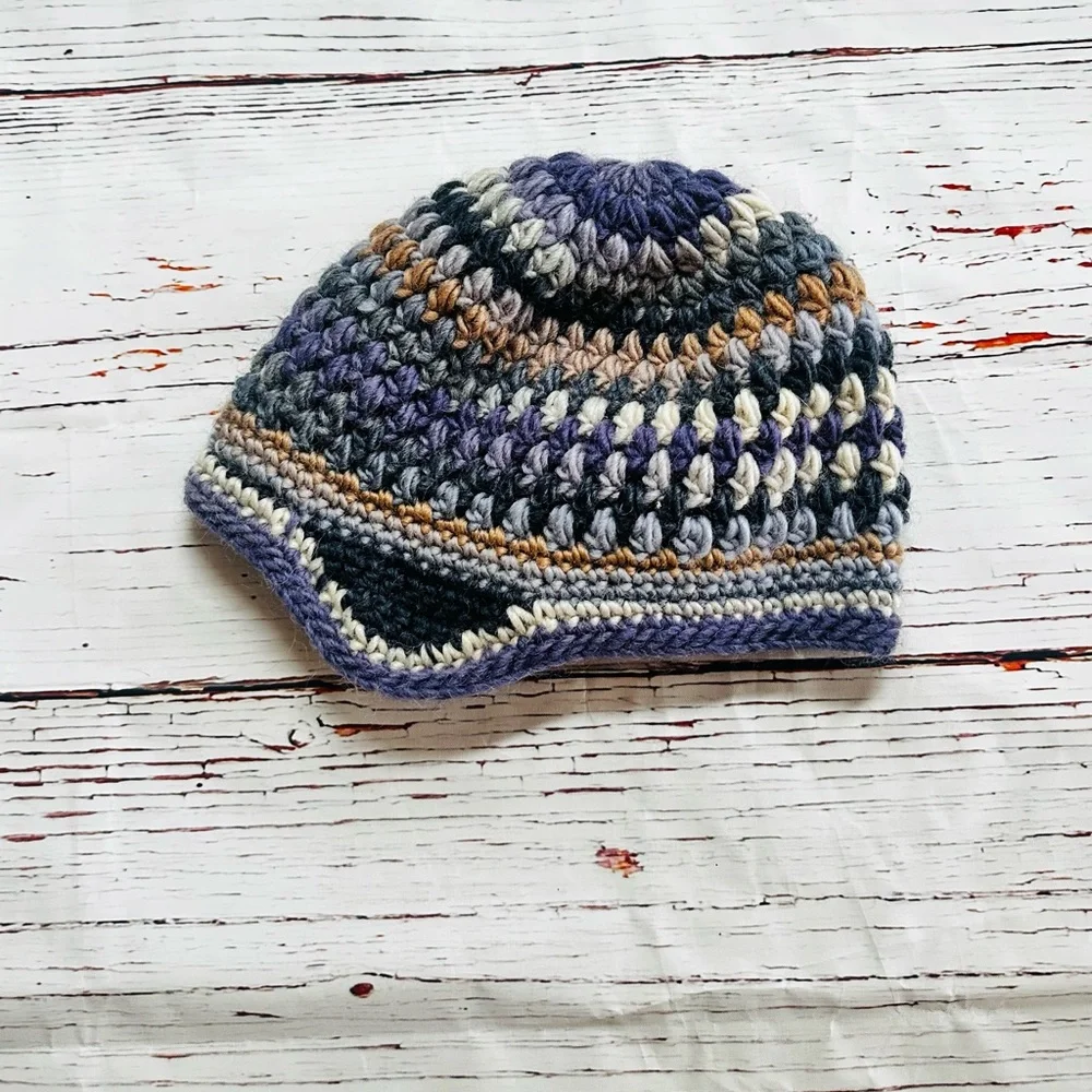 Handmade Multicolor Crochet Girls Beanie